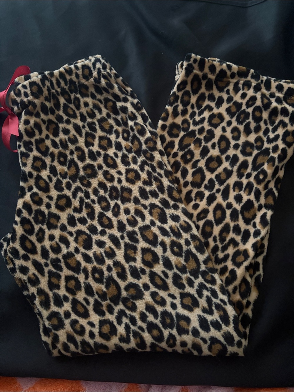 Leopard Print Fleece Lounge Pants - Brown & Black